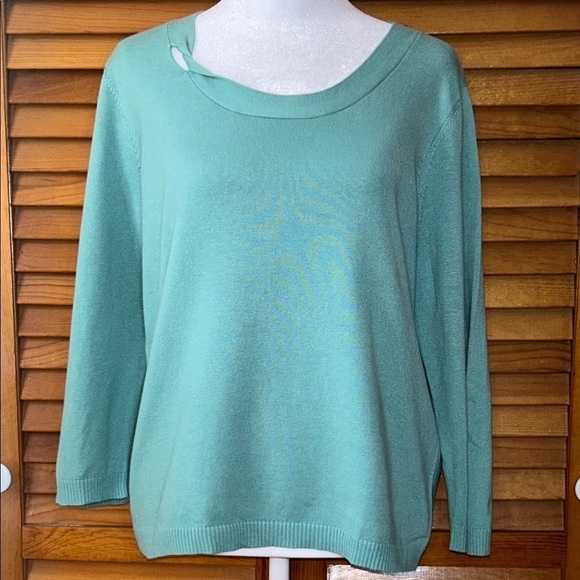 NWT Casual Corner Mint Green Women's Sweater Size Large Petite - Picture 1 of 10